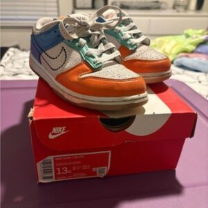 Nike Dunk Low - Orange, Blue, and White